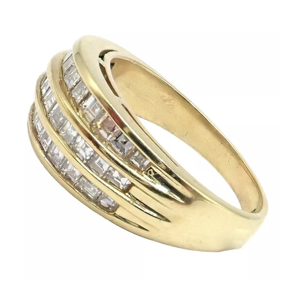 Authentic! Julius Cohen 18k Yellow Gold Diamond 1.30ct Band Ring - Picture 4 of 12